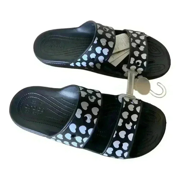 Crocs Heart Print Sandals Men's Size 15 Shoes NEW - Picture 4 of 14
